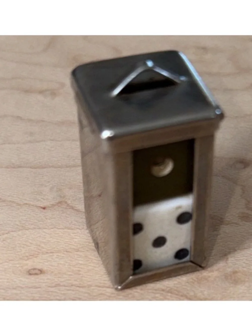 Vintage Crisloid  Dice Holder Charm With Two Die Sterling